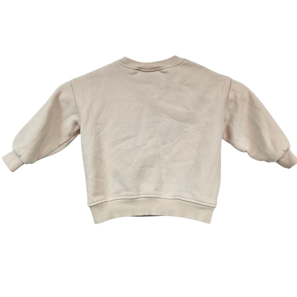Zara Kids Beige Sweatshirt Jump Tricks Backflips Graphic Pullover 18-24 Months - Picture 7 of 9